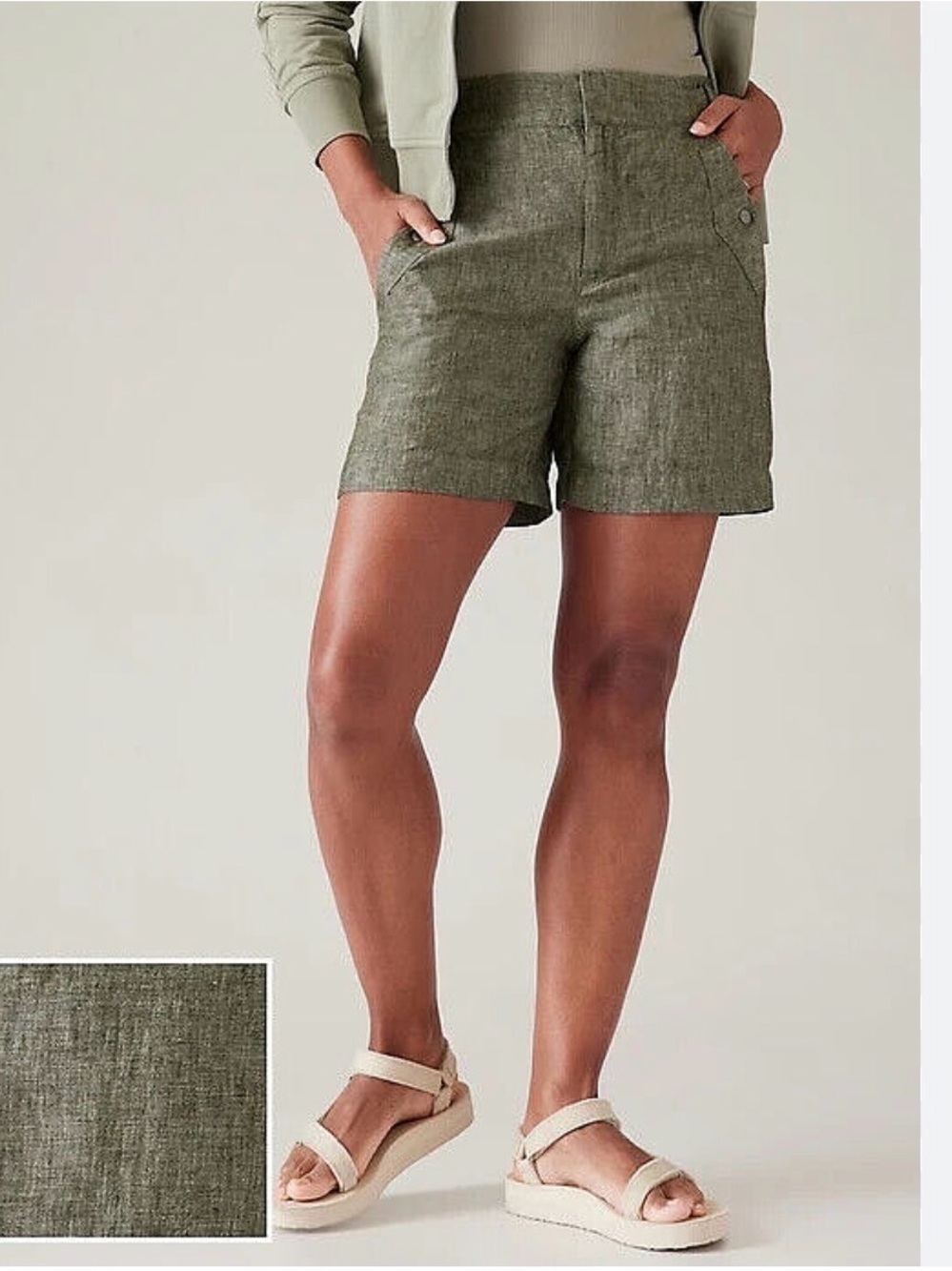 Athletes Power of She Voyager Linen Shorts Utility Travel Lightweight NWT 12